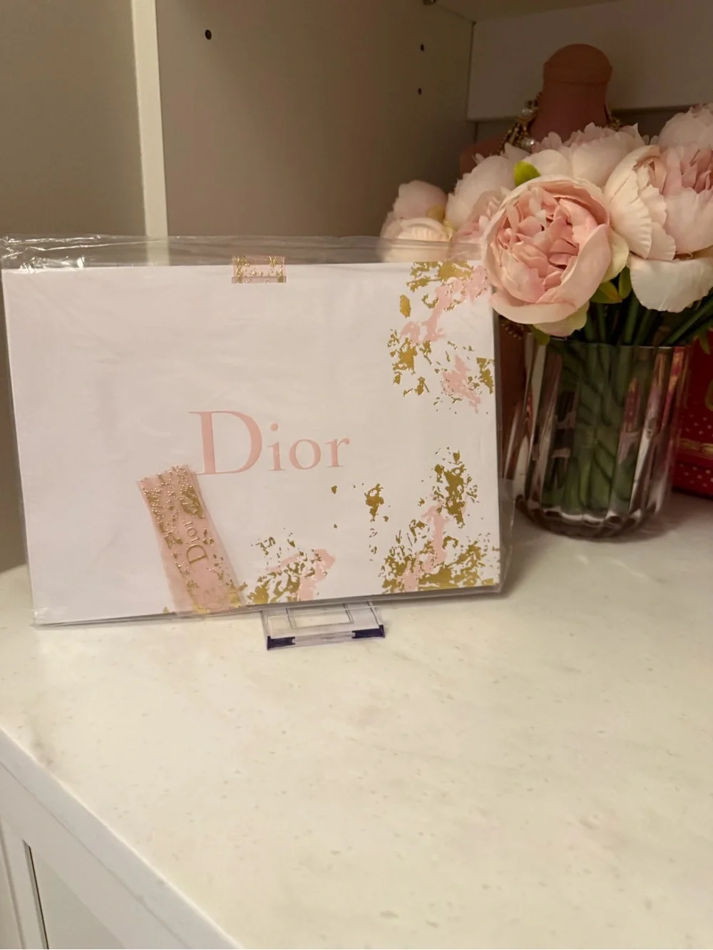 Made for Dior Pink and Gold Decorative Gift Bag 🎁 with ribbon NIP